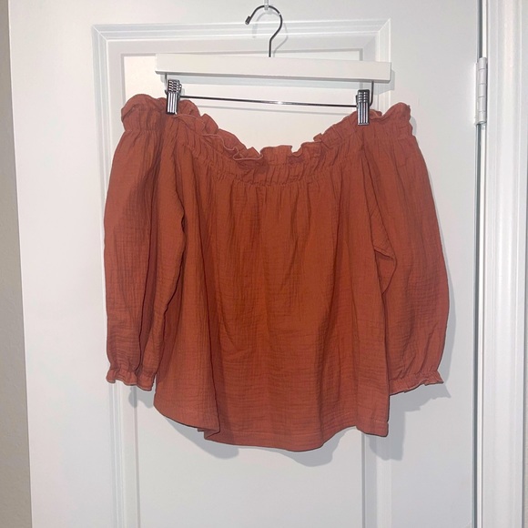 Lulus Sweet One Rusty Rose Off-the-shoulder Top - Picture 3 of 8